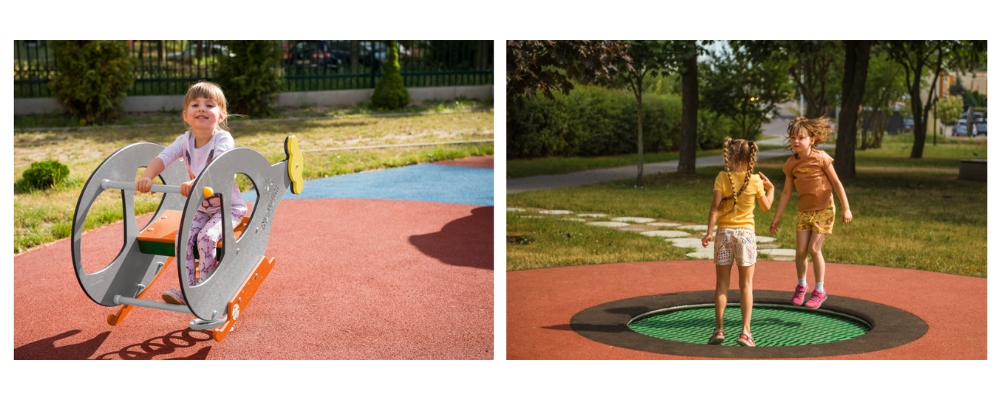 trampolina na plac zabaw dla dzieci