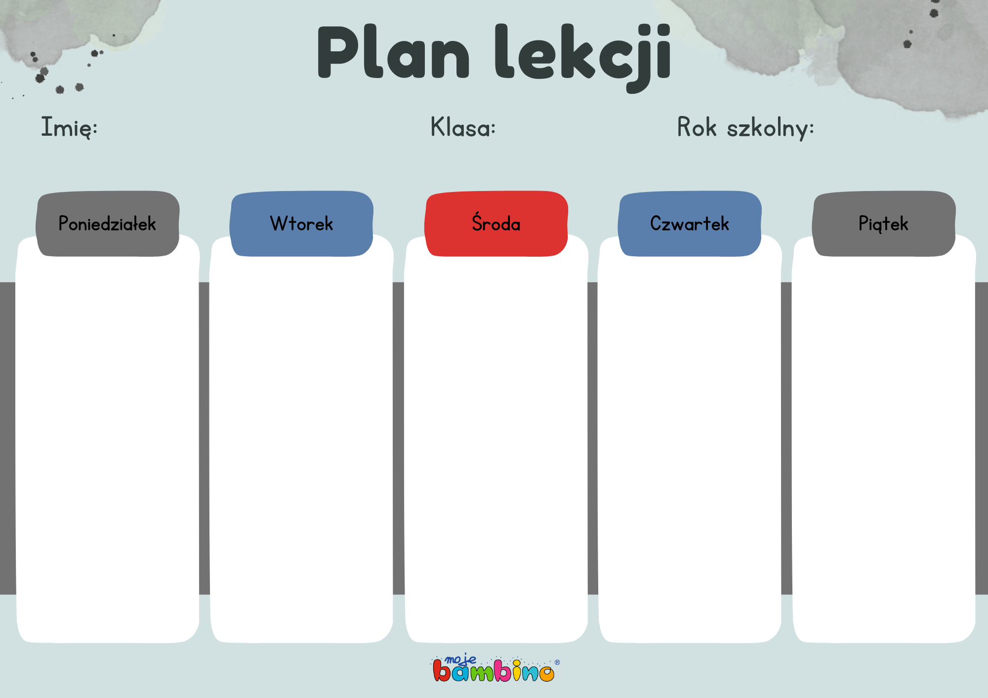 plan_lekcji_2 plan lekcji dla dzieci