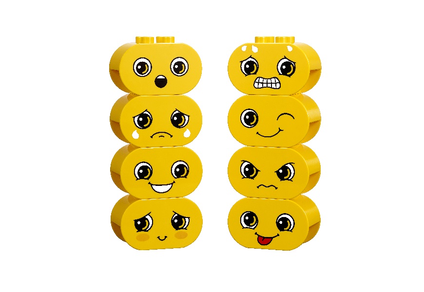 lego duplo zbuduj emocje twarze z różnymi emocjami