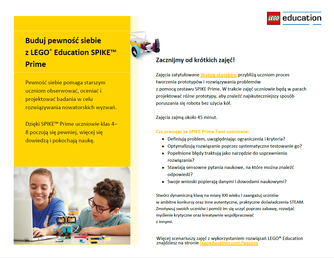 buduj pewność siebie z lego education spike prime